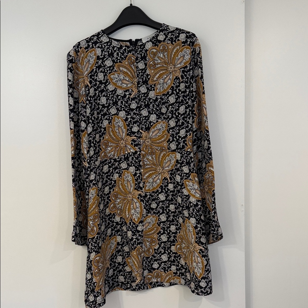 A.L.C. Paisley Print Black and Tan Blouse
